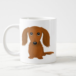 Long Hazard Red Dachshund   Cute Doxie Cartoon Dog Grote Koffiekop