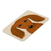 Long Hazard Red Dachshund | Cute Doxie Cartoon Dog Magneet (Linkerzijde)