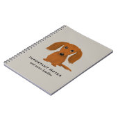 Long Hazard Red Dachshund | Cute Doxie Cartoon Dog Notitieboek (Linkerzijde)