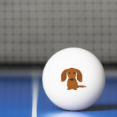 Long Hazard Red Dachshund | Cute Doxie Cartoon Dog Pingpongbal (Net)