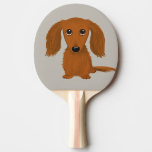 Long Hazard Red Dachshund Cute Doxie Cartoon Dog Tafeltennisbatje
