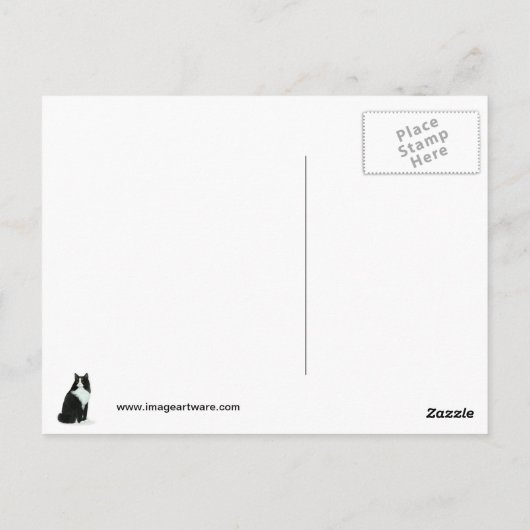 Long Hazard Tuxedo Cat Briefkaart (Achterkant)