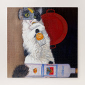 Long Hazard Tuxedo Cat Legpuzzel (Horizontaal)