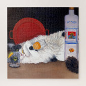 Long Hazard Tuxedo Cat Legpuzzel (Verticaal)