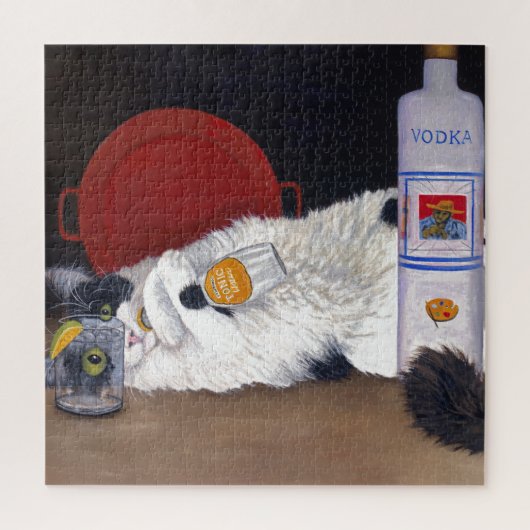 Long Hazard Tuxedo Cat Legpuzzel (Verticaal)