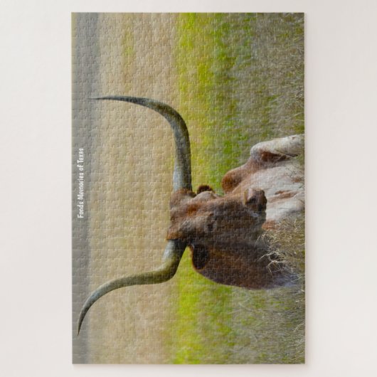 Long Horn Cattle Texas. Jigzaag Puzzle Legpuzzel (Verticaal)