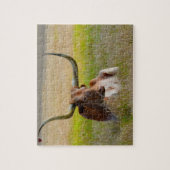 Long Horn Cattle Texas Jigzaag Puzzle Legpuzzel (Verticaal)