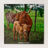 Long Horn Cattle Texas. Jigzaag Puzzle Legpuzzel (Verticaal)