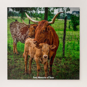 Long Horn Cattle Texas. Jigzaag Puzzle Legpuzzel