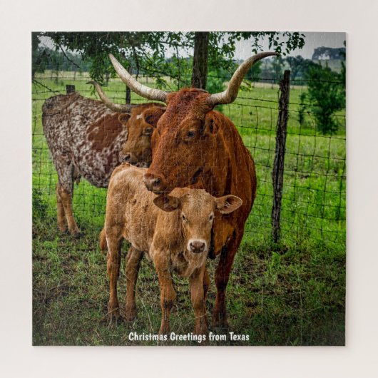 Long Horn Cattle Texas. Jigzaag Puzzle Legpuzzel (Verticaal)