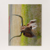 Long Horn Cattle Texas, kerstcadeautjes Legpuzzel (Verticaal)