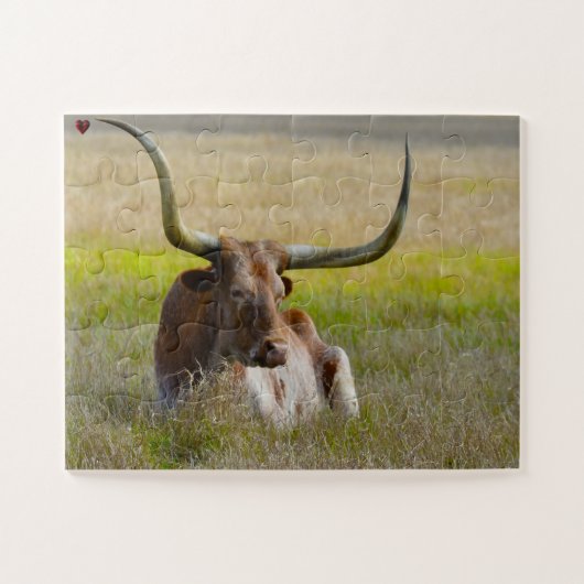 Long Horn Cattle Texas Legpuzzel (Horizontaal)