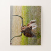 Long Horn Cattle Texas Legpuzzel (Verticaal)