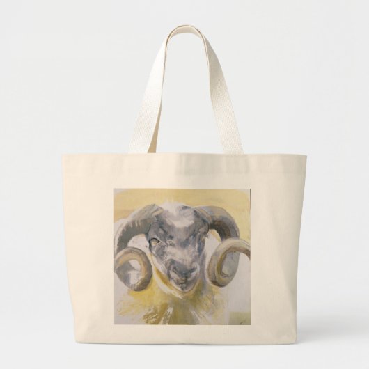 Long Horn Sheep 2 Grote Tote Bag (Voorkant)
