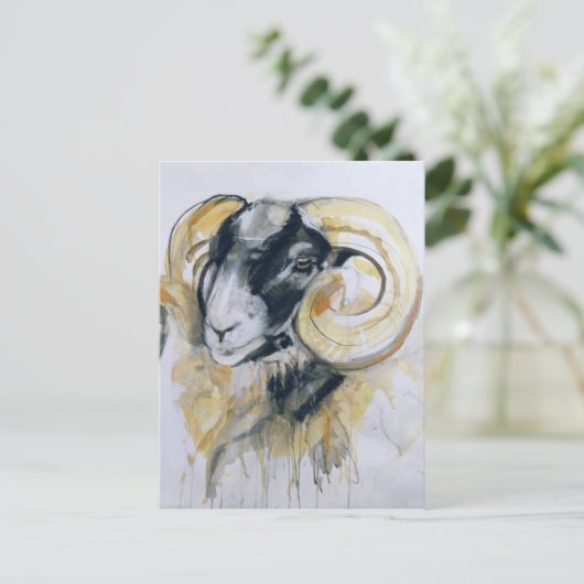Long Horn Sheep Briefkaart (Staand voorkant)