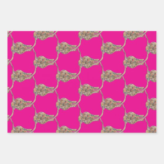 Long horn Wrapping Paper Flat Sheet Set of 3 (Voorkant 2)