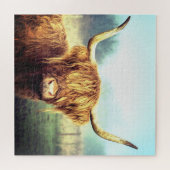 Long Horned Koe Puzzle Legpuzzel (Horizontaal)