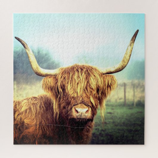 Long Horned Koe Puzzle Legpuzzel (Verticaal)