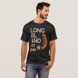 Long Island 1640 - Retro Starburst (Cream & Rust) T-shirt