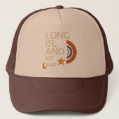 Long Island 1640 - Retro Starburst (Cream & Rust) Trucker Pet (Voorkant)