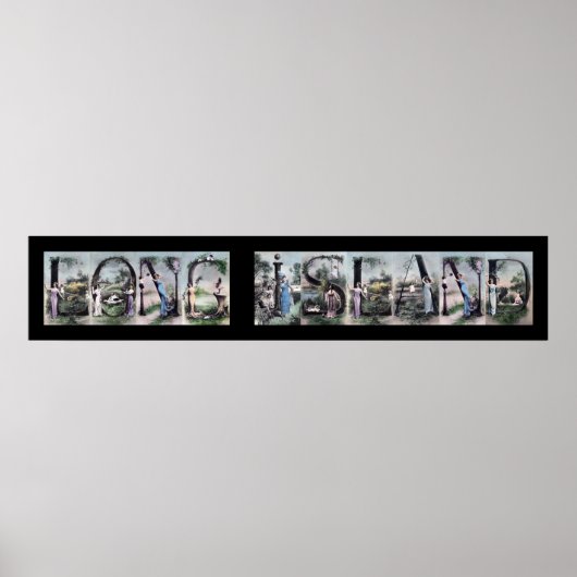 LONG ISLAND  Alphabet Letter Name Art Poster (Voorkant)
