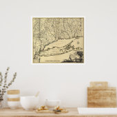 Long Island and Connecticut Map 1780 Poster (Keuken)
