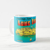 Long Island Ansichtkaart Map Mug Koffiemok (Voorkant links)