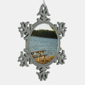 Long Island Beach Bench Tin Sneeuwvlok Ornament (Links)