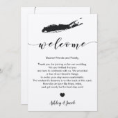 Long Island bruiloft welkomstbrief en reisschema Programmakaart (Voorkant / Achterkant)