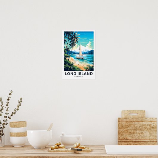 Long Island De Bahama's Reisprint Poster (Keuken)