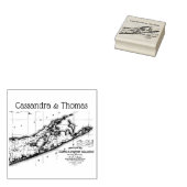 Long Island De Hamptons Kaart Bruiloft Paar Naam Rubberstempel (Gestempeld)