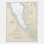 Long Island geluid Western deel nautische kaart Fleece Deken (Voorkant)
