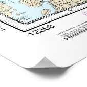 Long Island geluid Western deel nautische kaart Poster (Hoek)