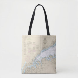 Long Island geluid Western deel nautische kaart Tote Bag