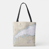 Long Island geluid Western deel nautische kaart Tote Bag (Achterkant)