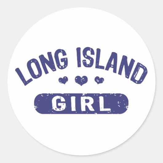 Long Island Girl Ronde Sticker (Voorkant)