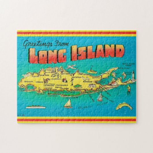 Long Island Groeten Briefkaart Puzzel (Horizontaal)