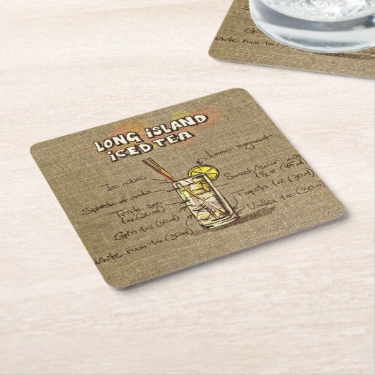 Long Island Ice Tea Illustration Onderzetter (Schuin)