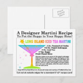 Long Island Iced Tea Martini Recept Briefkaart (Voorkant / Achterkant)