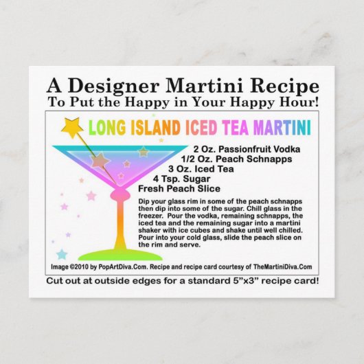 Long Island Iced Tea Martini Recept Briefkaart (Voorkant)