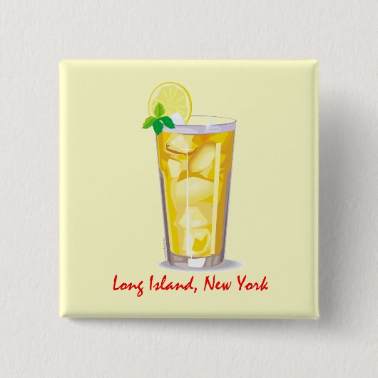 Long Island Iced Tea Vierkante Button 5,1 Cm (Voorkant)