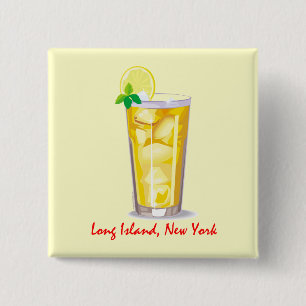 Long Island Iced Tea Vierkante Button 5,1 Cm