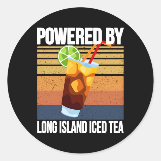 Long Island ijsthee aangedreven door cocktails Ronde Sticker (Voorkant)