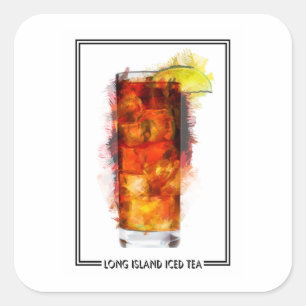 Long Island ijsthee marker schets Vierkante Sticker