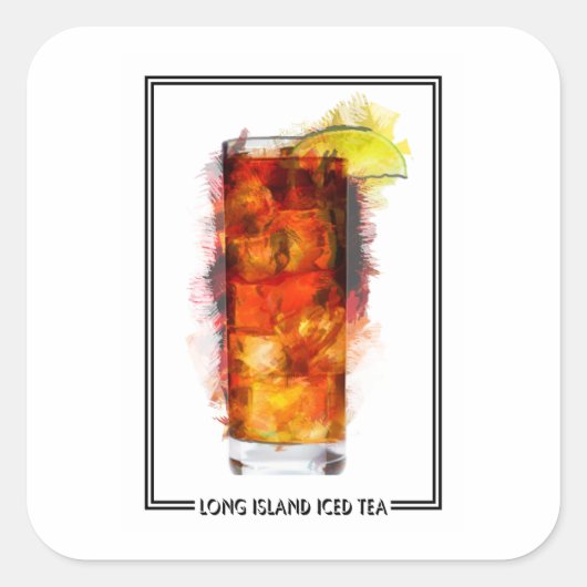 Long Island ijsthee marker schets Vierkante Sticker (Voorkant)
