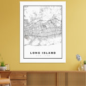 Long Island Kaart Canvas Afdruk (Insitu (Woonkamer))