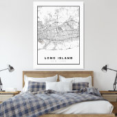 Long Island Kaart Canvas Afdruk (Insitu (Slaapkamer))