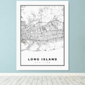 Long Island Kaart Canvas Afdruk (Insitu (Houten vloer))