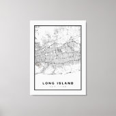 Long Island Kaart Canvas Afdruk (Voorkant)