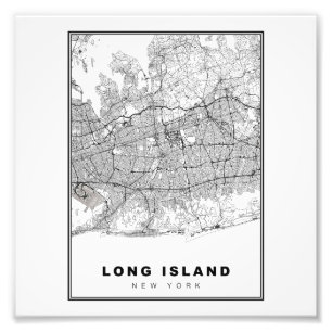 Long Island Kaart Foto Afdruk